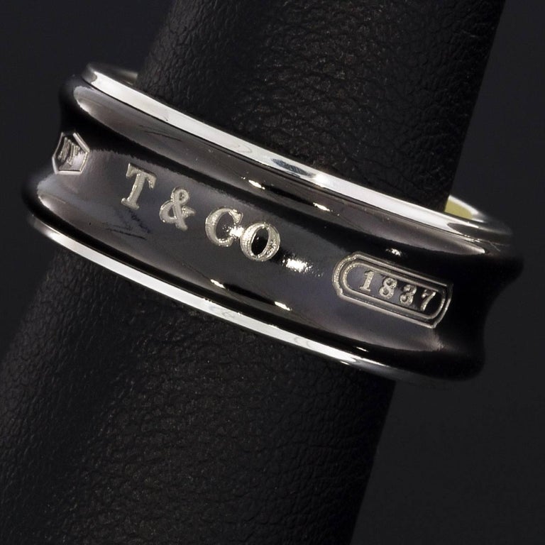 Tiffany and Co. Sterling Silver Men's Engraved Wedding Band at 1stDibs
