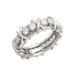 Tiffany & Co. Schlumberger Diamond Platinum X Band Ring