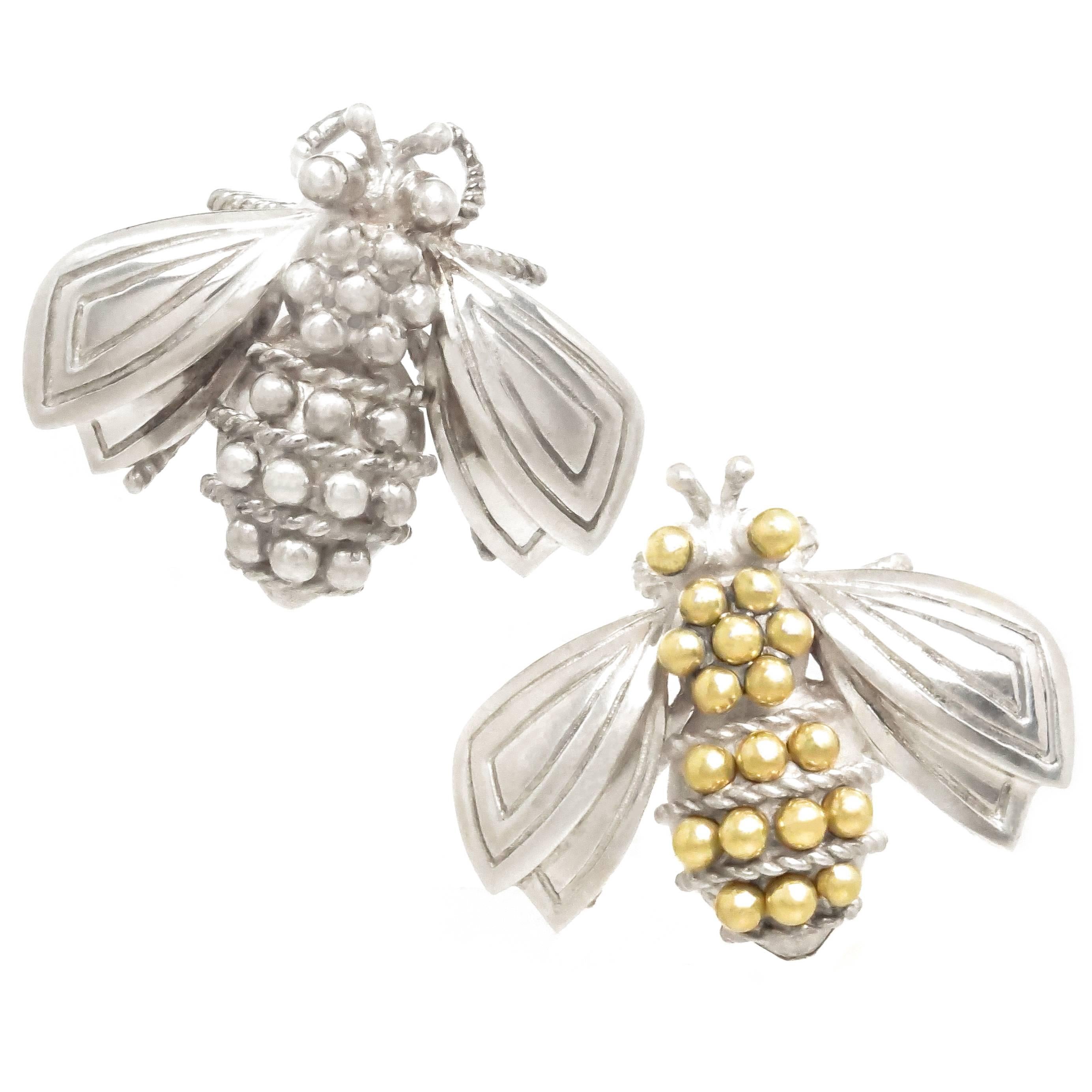 Tiffany & Co. Silver and Gold Bee Pins