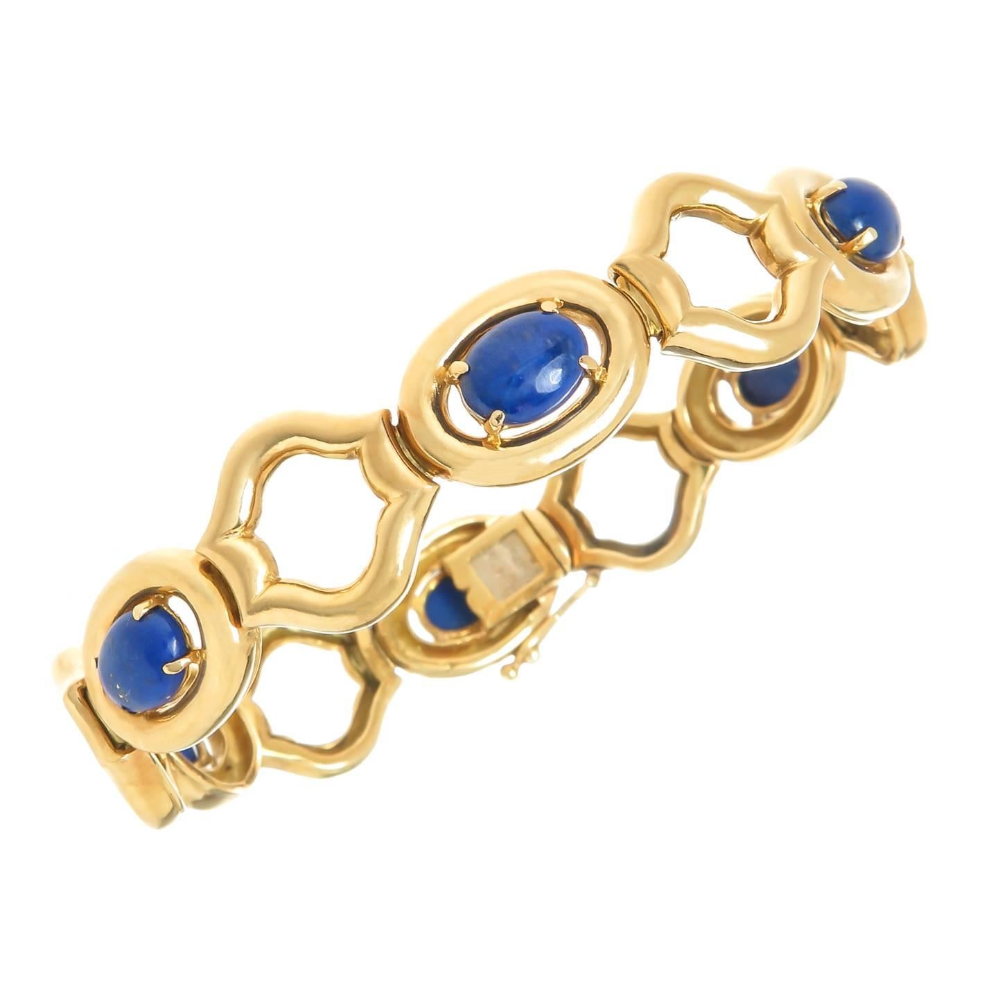 Tiffany & Co. Yellow Gold and Lapis Bracelet