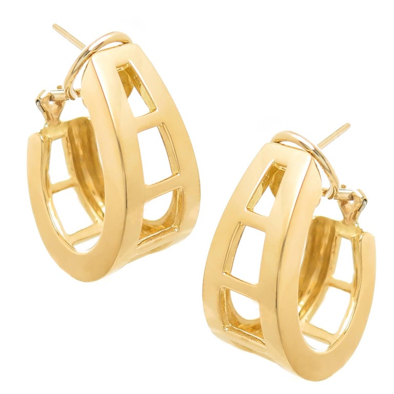 Tiffany and Co. Bamboo Gold Hoop Earrings at 1stdibs