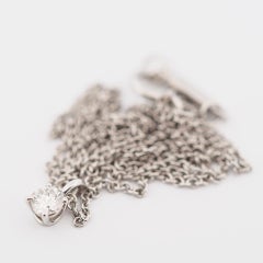 Tiffany 0.12ct Diamond Solitaire Pendant Necklace Pt 950