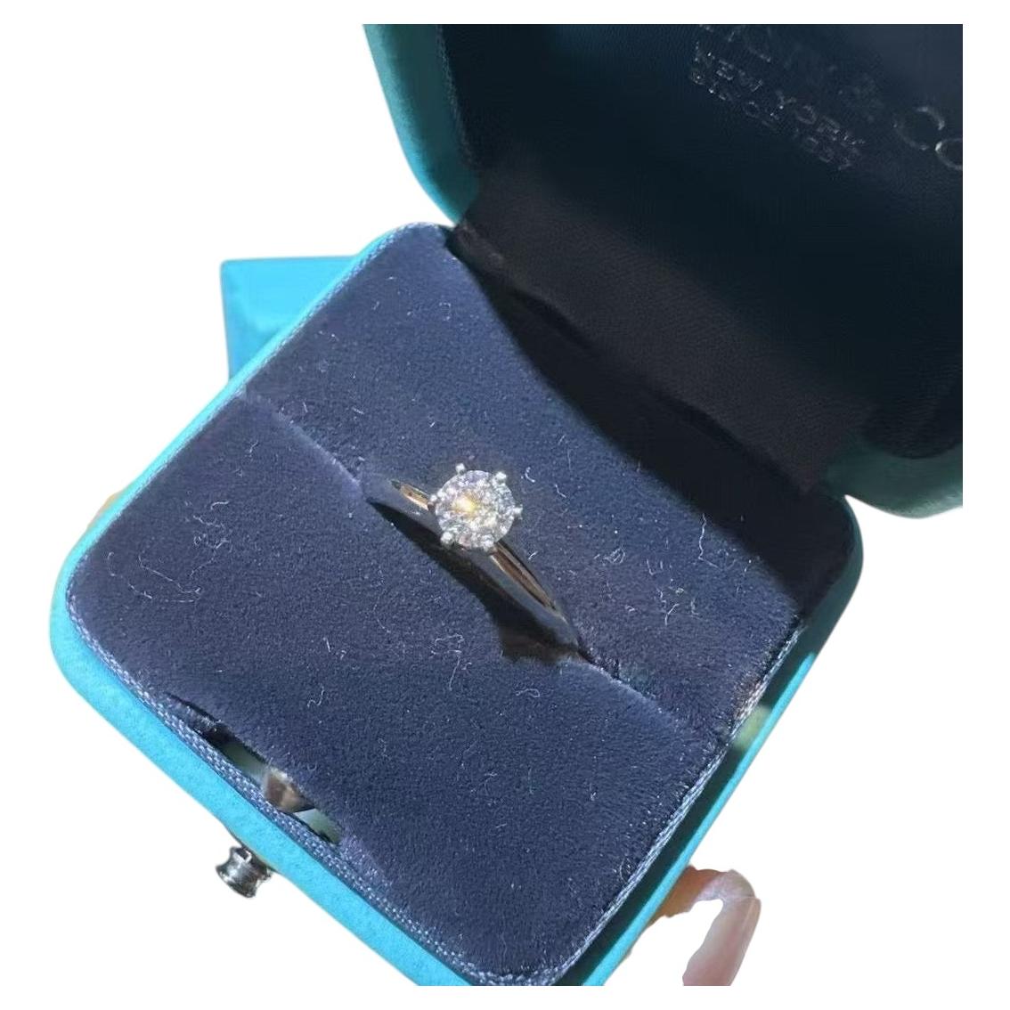 Tiffany 0,3ct Diamant Verlobungsring, Größe 47 Farbe I Klarheit VS1
