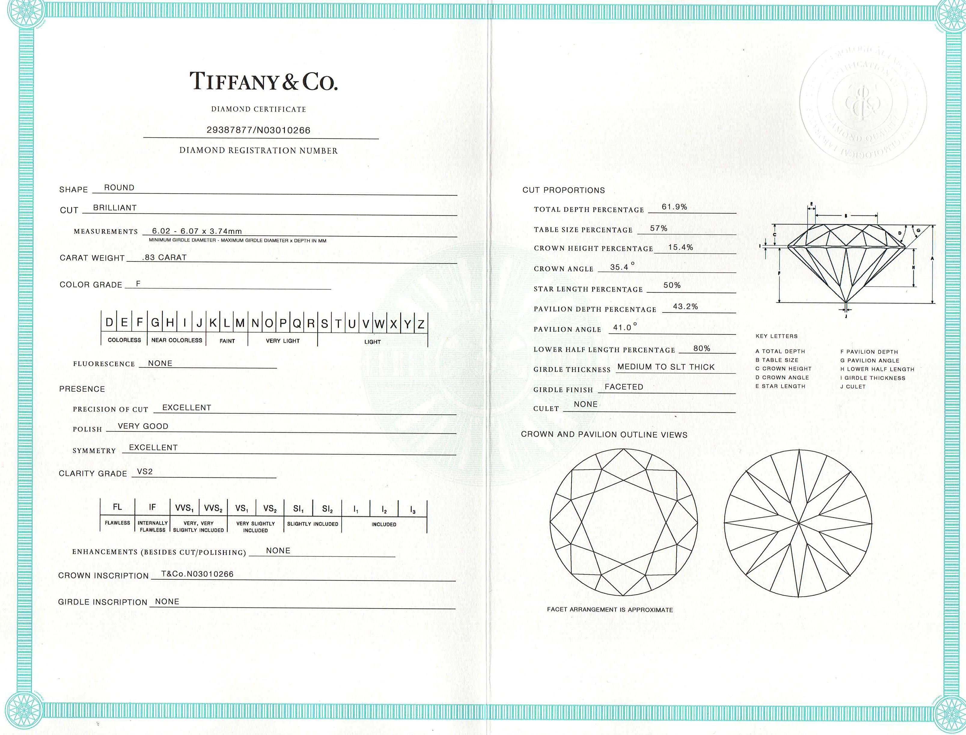 Tiffany 0.83ct Diamond Solitaire Ring For Sale 3