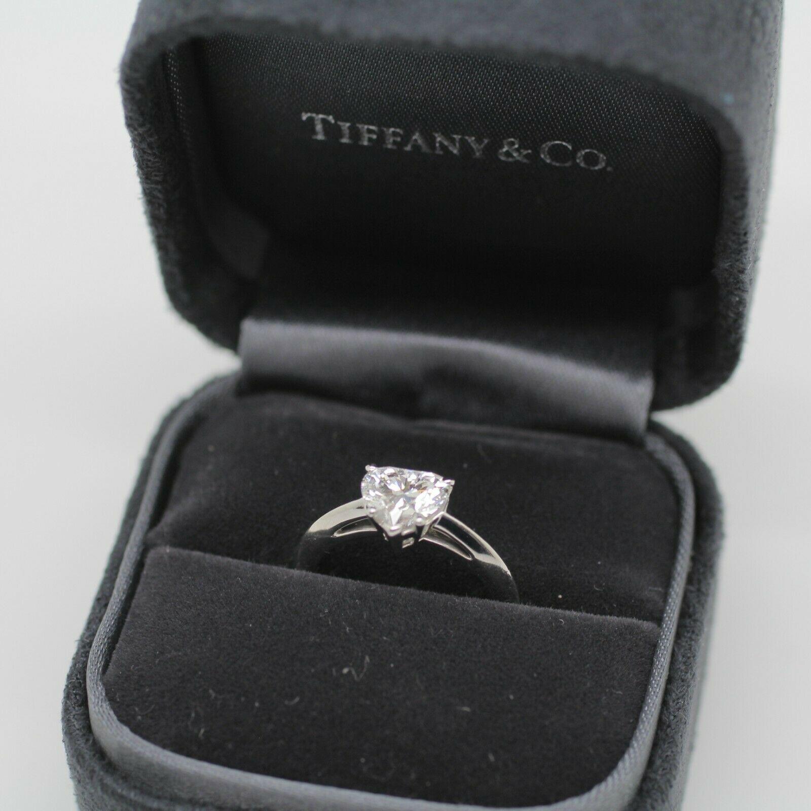 Heart Cut Tiffany 1.06cts. Heart Shape Diamond Platinum Solitaire with All Papers