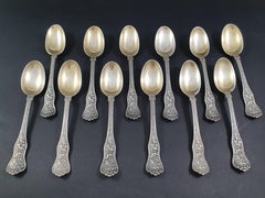 Tiffany - 12 Sterling Silver and Gilt Spoons