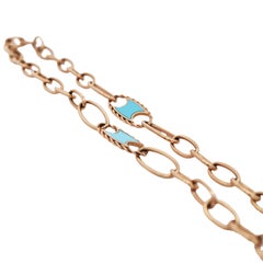 Tiffany, 14K Gold Turquoise Necklace