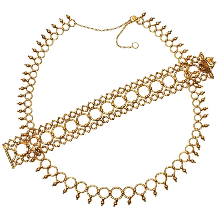Tiffany 18 Carat Gold Necklace and Bracelet Suite For Sale