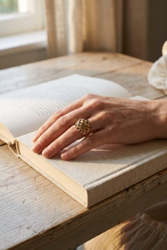Tiffany 18-Karat-Ring mit Korbgeflecht-Design und Saphir