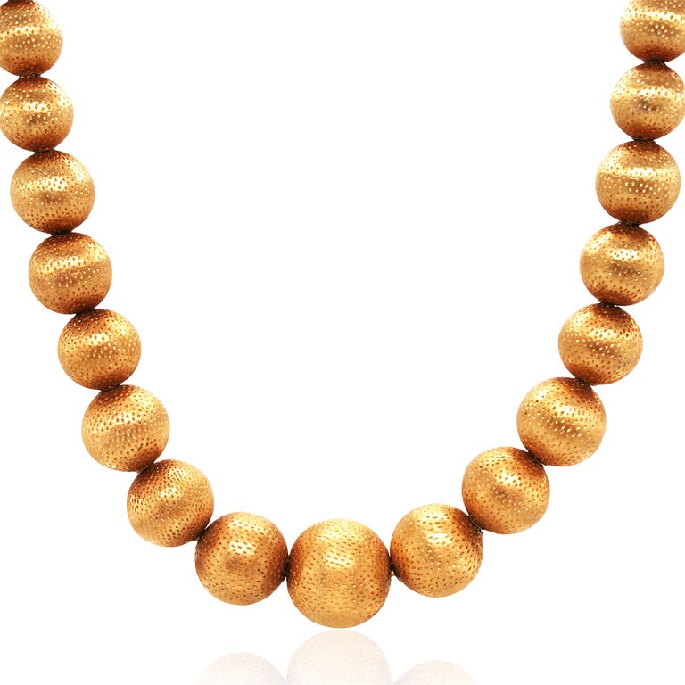 Tiffany, 18K Gold Bead Necklace For Sale at 1stDibs | tiffany bead necklace