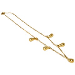 Tiffany & Co.18 Karat Gold Tear Drop Necklace Elsa Peretti