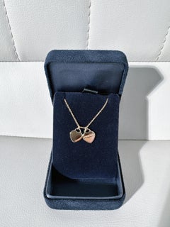 Tiffany 18k rose gold Double Heart Tag Pendant
