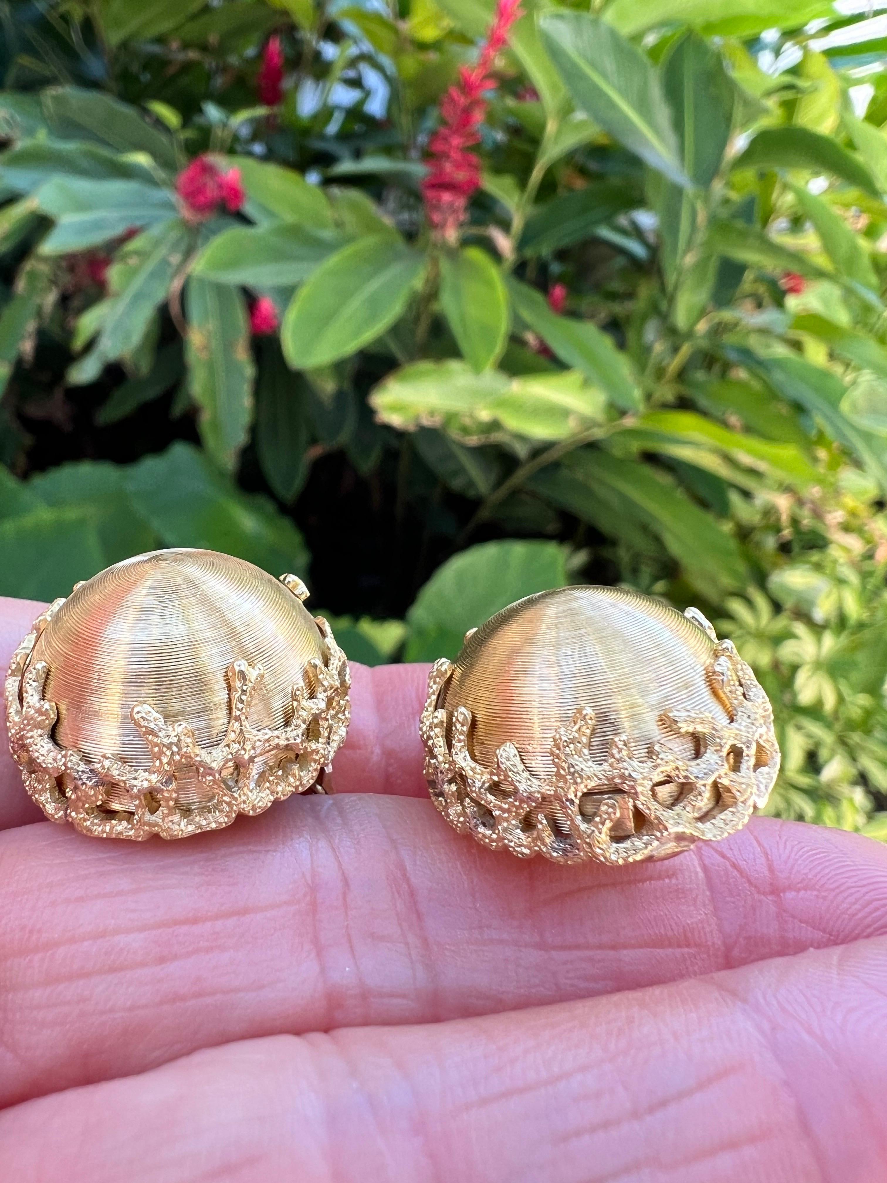 Tiffany 18k Yellow Gold Conical Dome Earrings 2