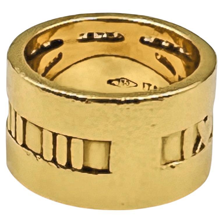 Brilliant Cut Tiffany 18k Yellow Gold Diamond Atlas Band Ring