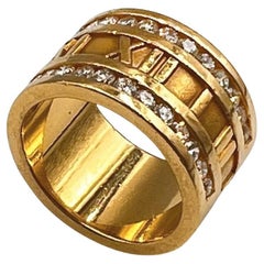 Tiffany 18k Yellow Gold Diamond Atlas Band Ring