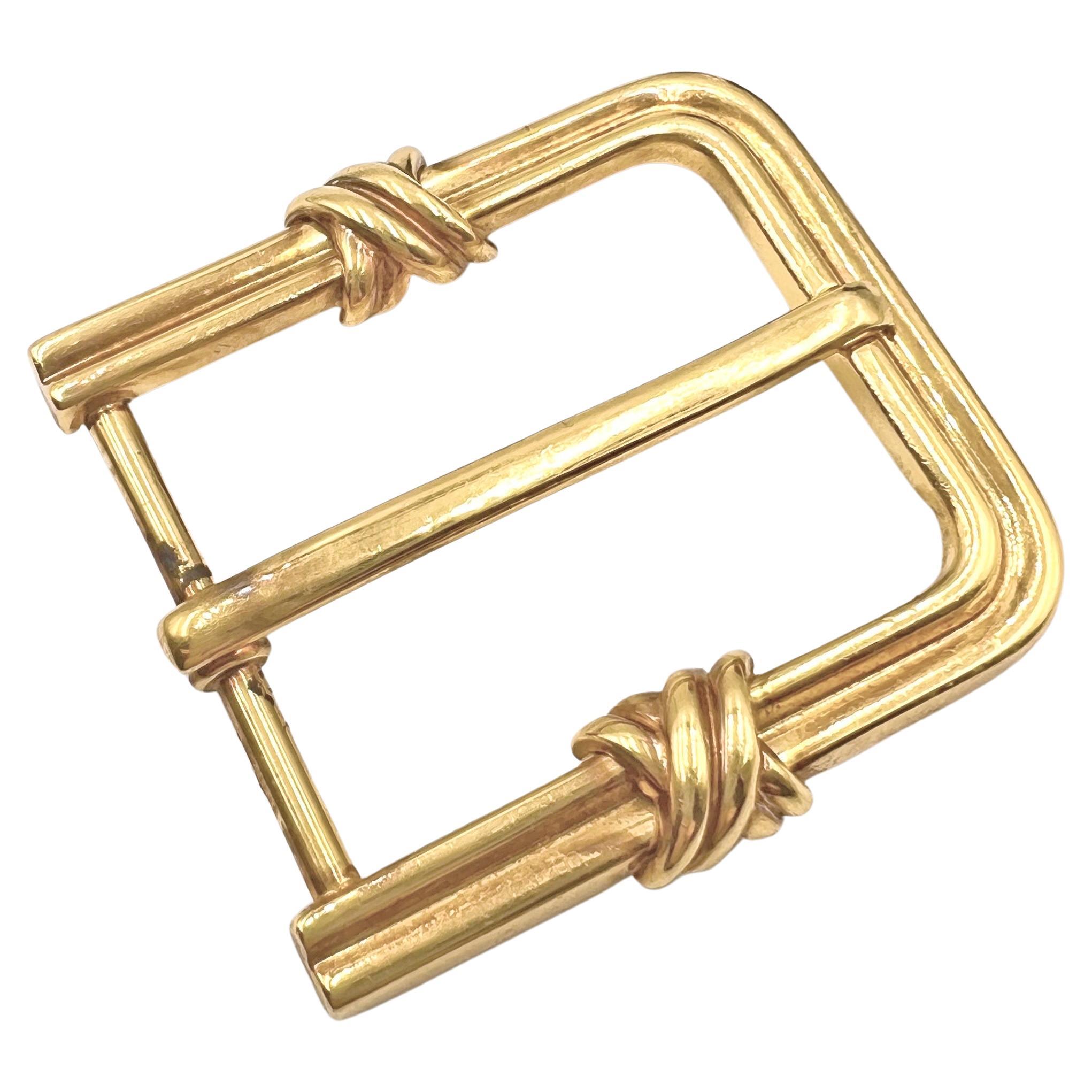 Tiffany 18k Yellow Gold Signature X Belt Buckle For Sale