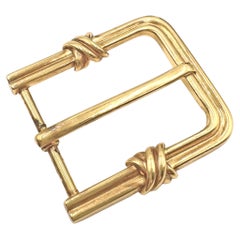 Retro Tiffany 18k Yellow Gold Signature X Belt Buckle