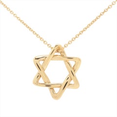 Tiffany 18k Yellow Gold Star of David Necklace