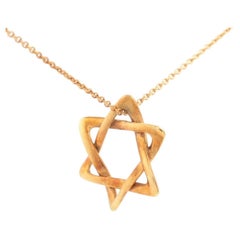 Tiffany 18K Yellow Gold Star of David Necklace