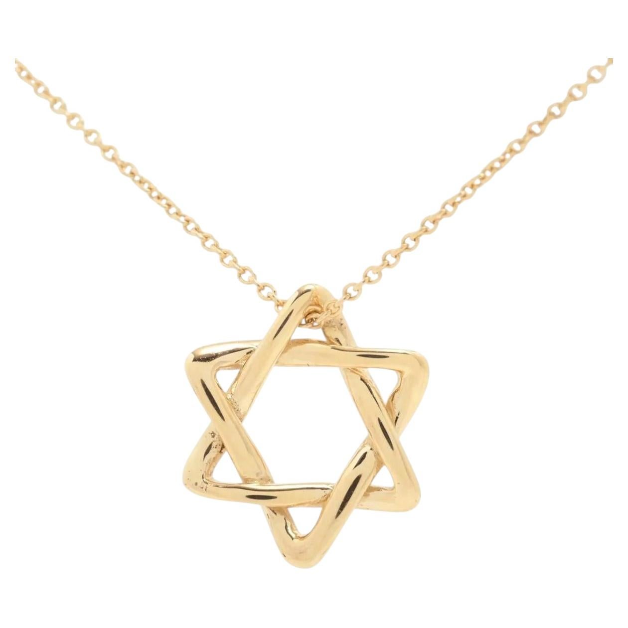 Collar de Tiffany con la Estrella de David en oro amarillo de 18k