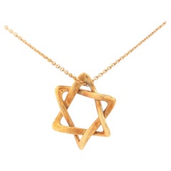 Tiffany 18K Yellow Gold Star of David Necklace