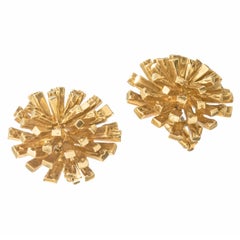 Tiffany 18k Yellow Gold Sunburst 1970s Earrings