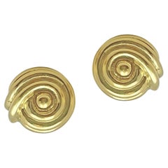 Tiffany 18k Yellow Gold Swirl Clip Earrings