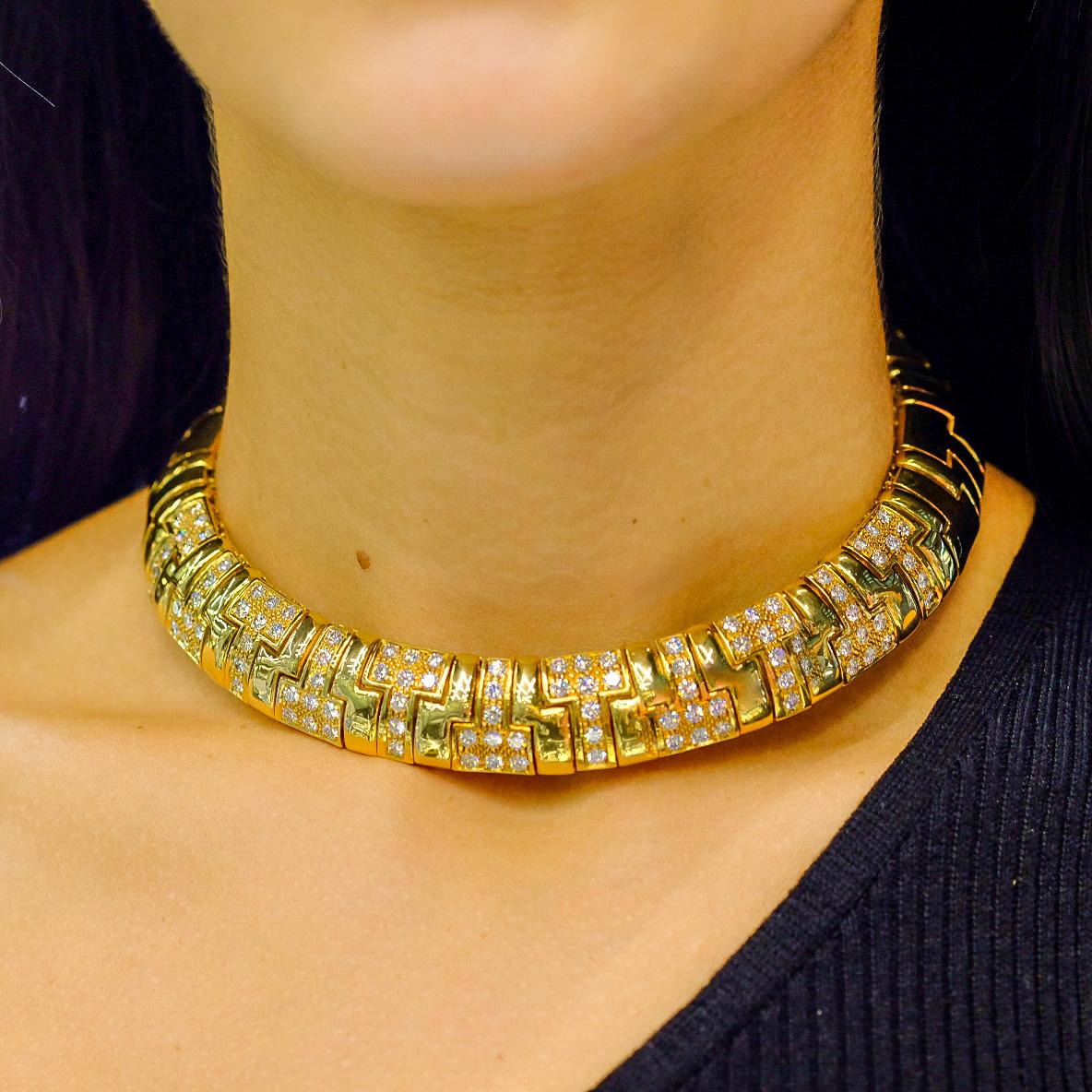 Women's Tiffany 18K Yellow Gold T True Diamond Choker Collar Necklace
