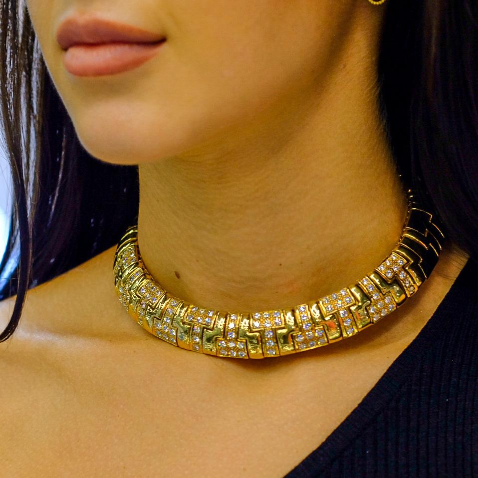 Tiffany 18K Yellow Gold T True Diamond Choker Collar Necklace 1