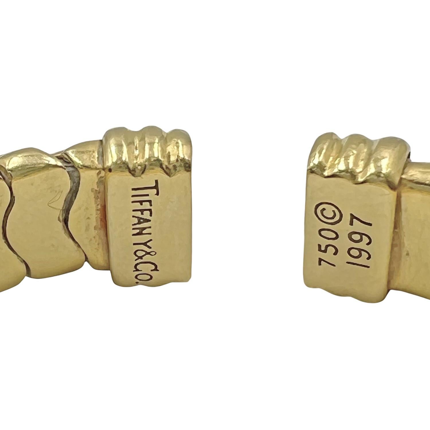  Tiffany, bracelet Vannerie en or jaune 18 carats Pour femmes 