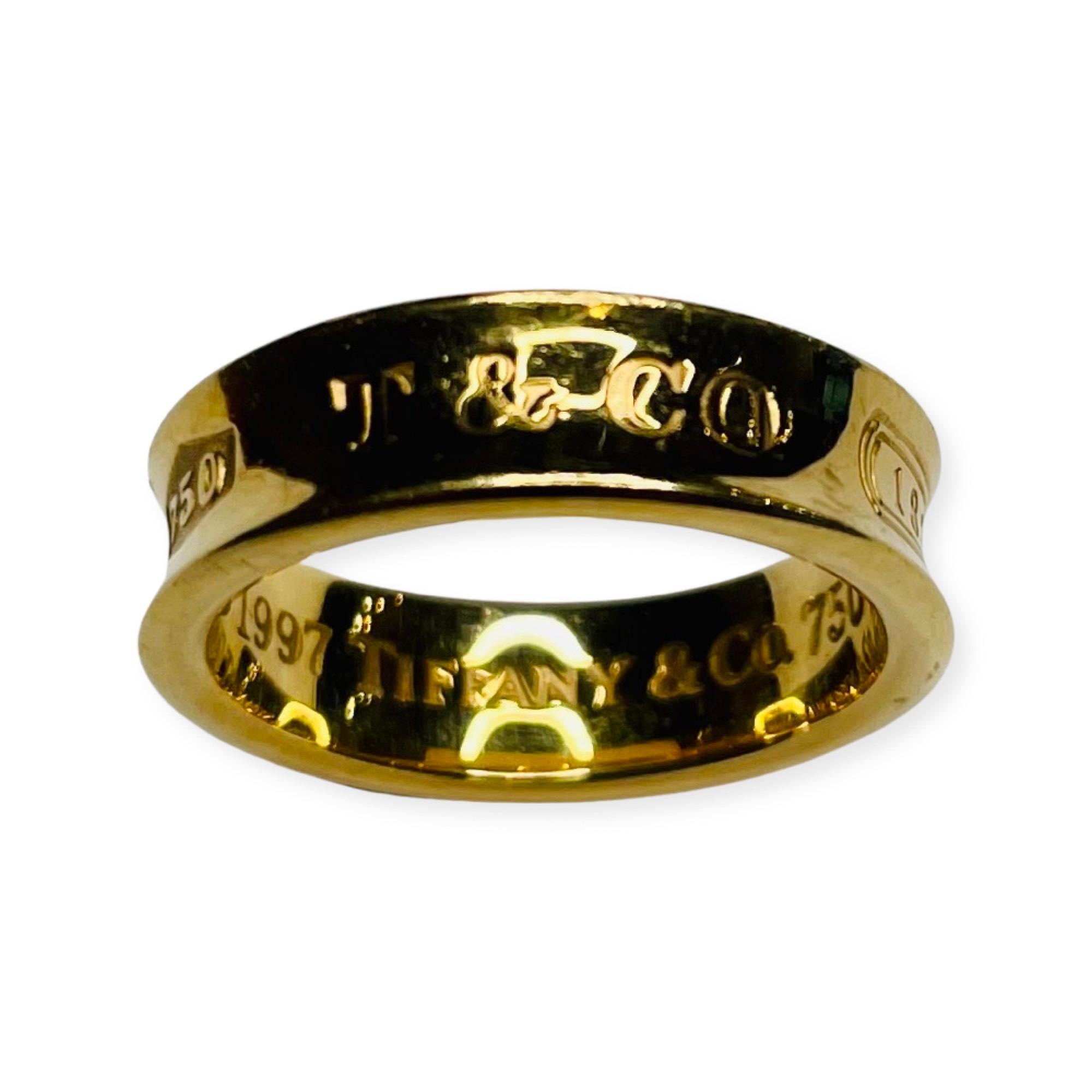 Contemporain Alliance Tiffany en or jaune 18 carats 1837 en vente