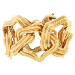 TIFFANY 18K Yellow Gold Wide Link Bracelet