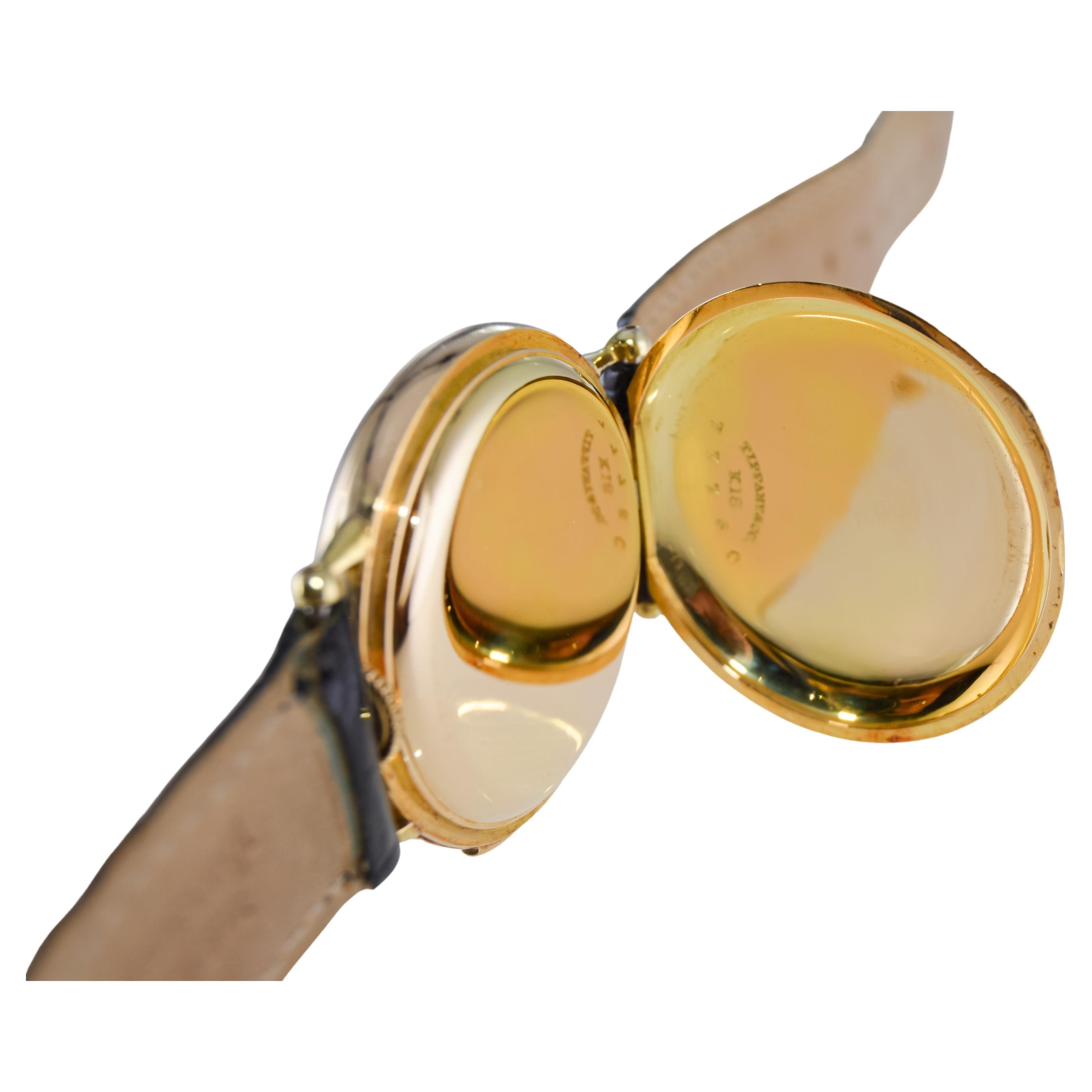 Tiffany 18 Karat Gold 5 Minute Repeating Armbanduhr mit Original Zifferblatt aus den 1910er Jahren im Angebot 7