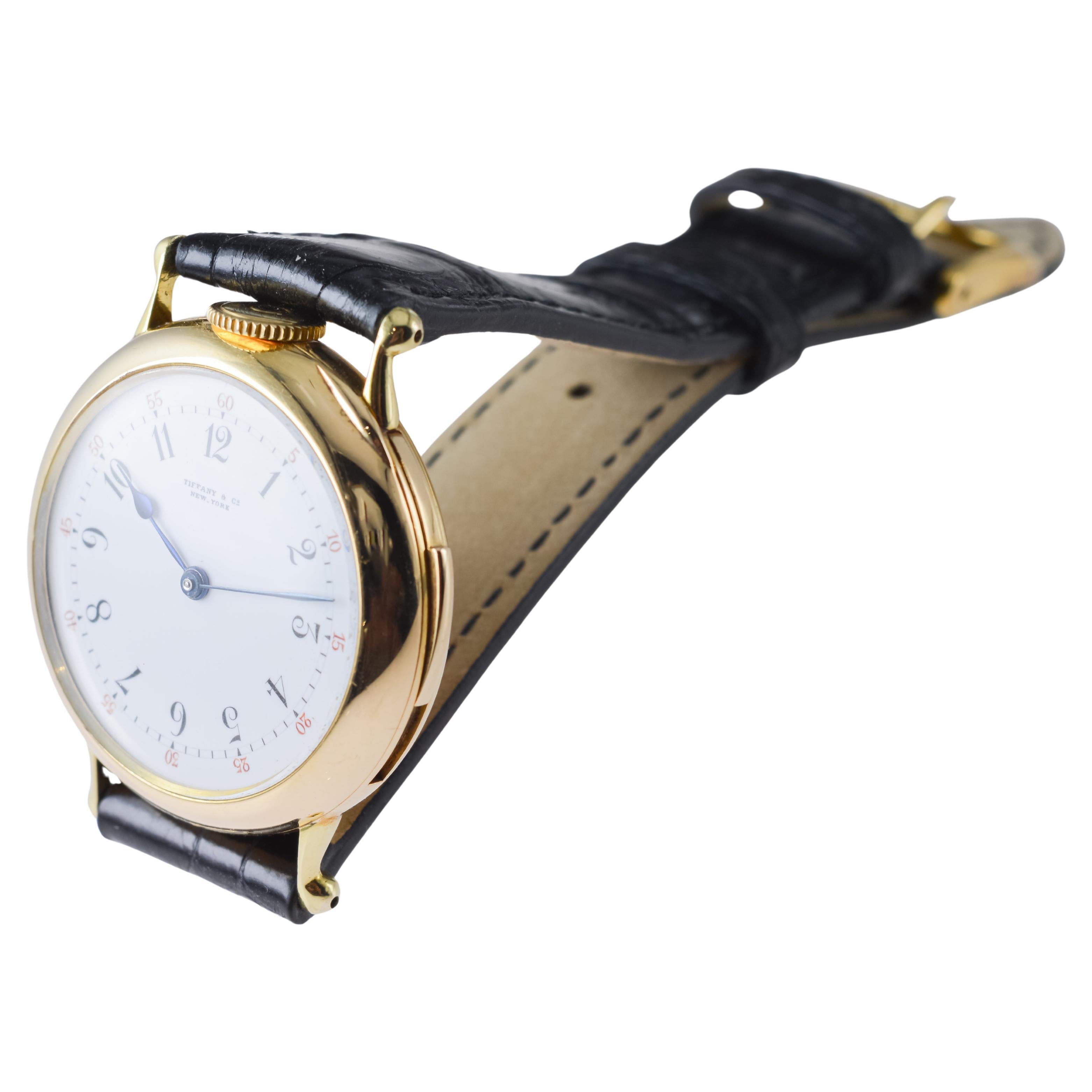 Tiffany 18kt Gold 5 Minute Repeating Wrist Watch with Original Dial from 1910s For Sale 7