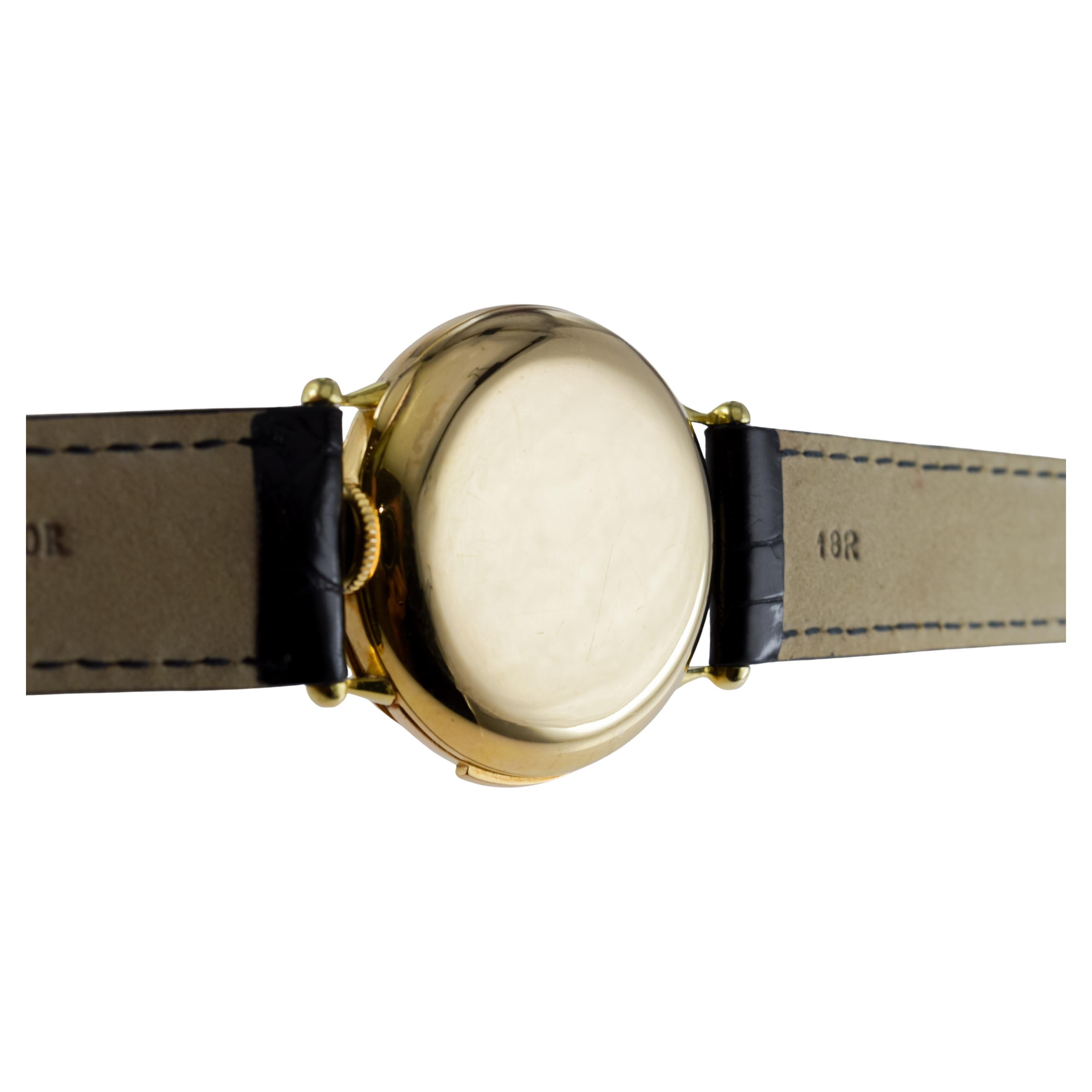 Tiffany 18kt Gold 5 Minute Repeating Wrist Watch with Original Dial from 1910s For Sale 8