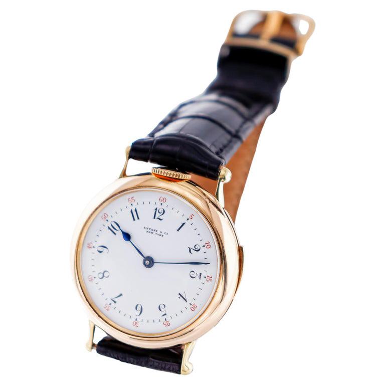 Tiffany 18 Karat Gold 5 Minute Repeating Armbanduhr mit Original Zifferblatt aus den 1910er Jahren im Angebot 2
