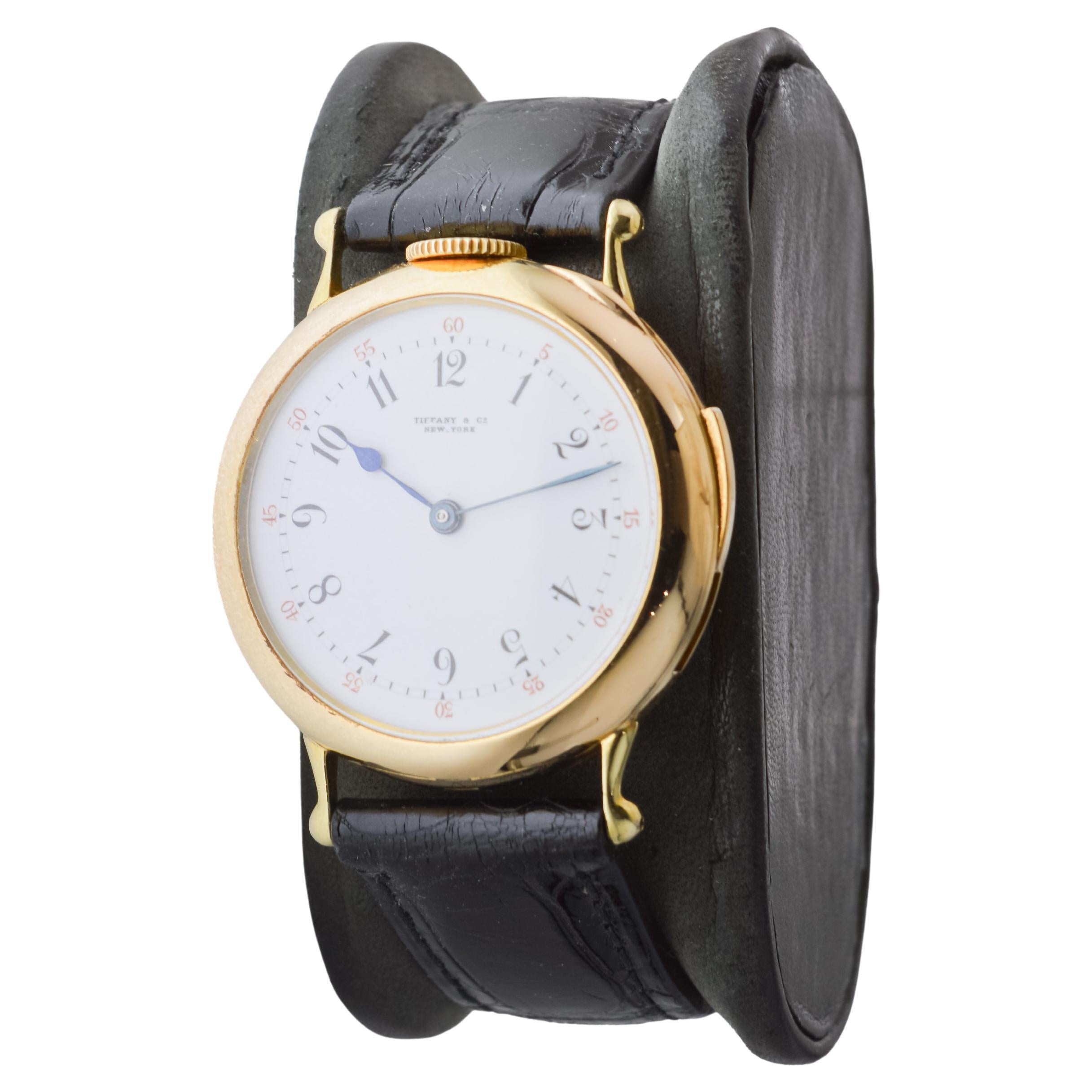 Tiffany 18kt Gold 5 Minute Repeating Wrist Watch with Original Dial from 1910s For Sale 2
