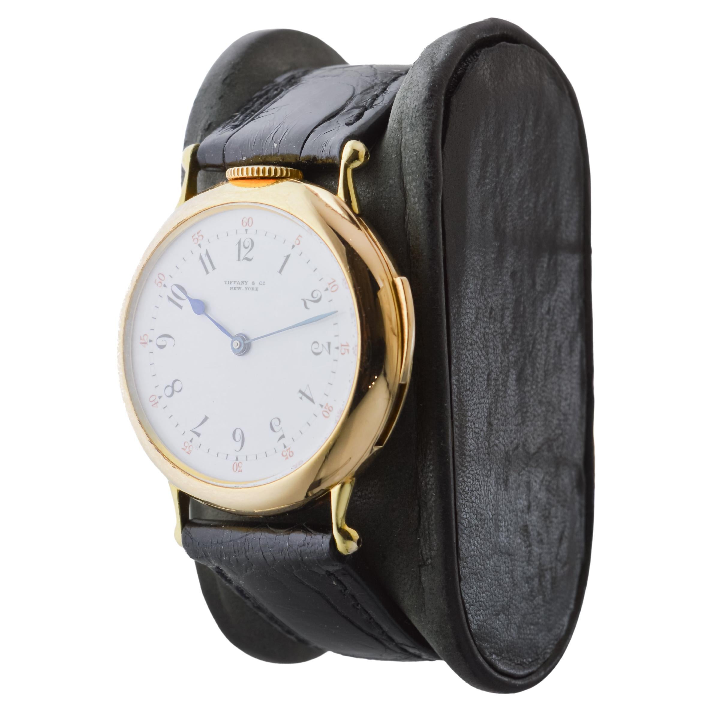 Tiffany 18kt Gold 5 Minute Repeating Wrist Watch with Original Dial from 1910s For Sale 3