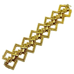 Tiffany 18kt Gold Geometric Wide 'X' Bracelet, C.1970