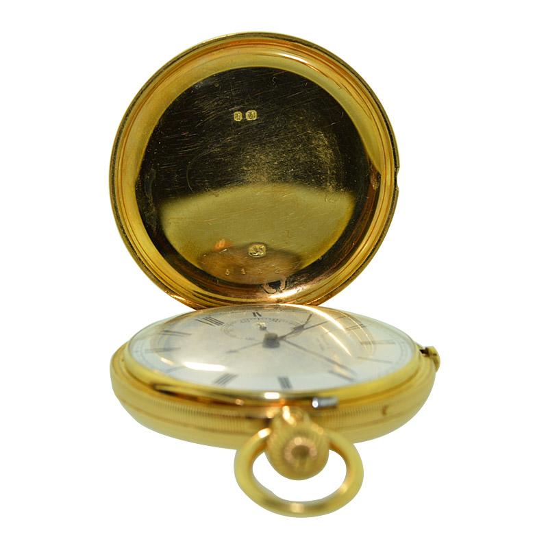 Women's or Men's Tiffany & Co 18 Karat Gold Hunters Pocket Watch with Rare Sweep Seconds Register