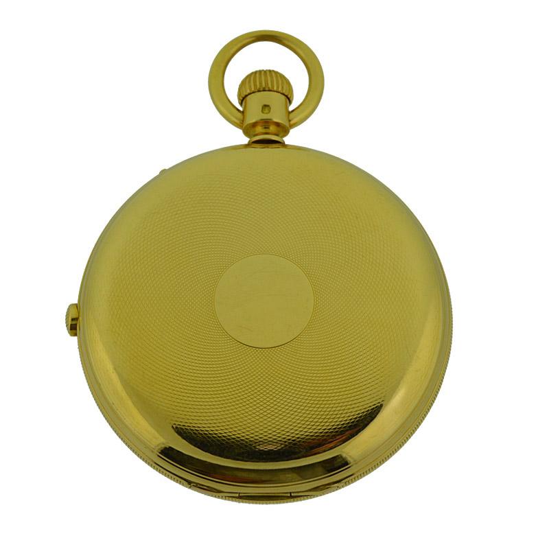 Tiffany & Co 18 Karat Gold Hunters Pocket Watch with Rare Sweep Seconds Register 1