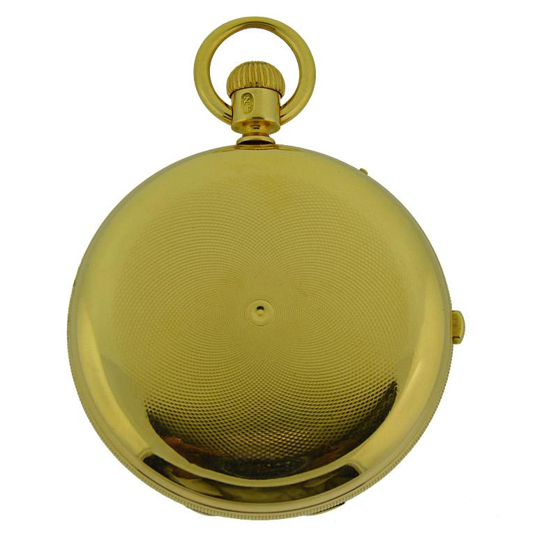 Tiffany & Co 18 Karat Gold Hunters Pocket Watch with Rare Sweep Seconds Register 2