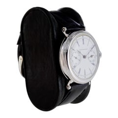 Tiffany 18Kt. White Gold Hand Made Watch with Rare Enamel Dial and Day Counter