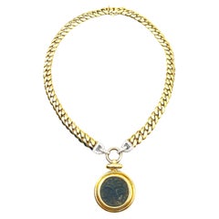 Tiffany 18kt Yellow Gold Diamond Coin Necklace