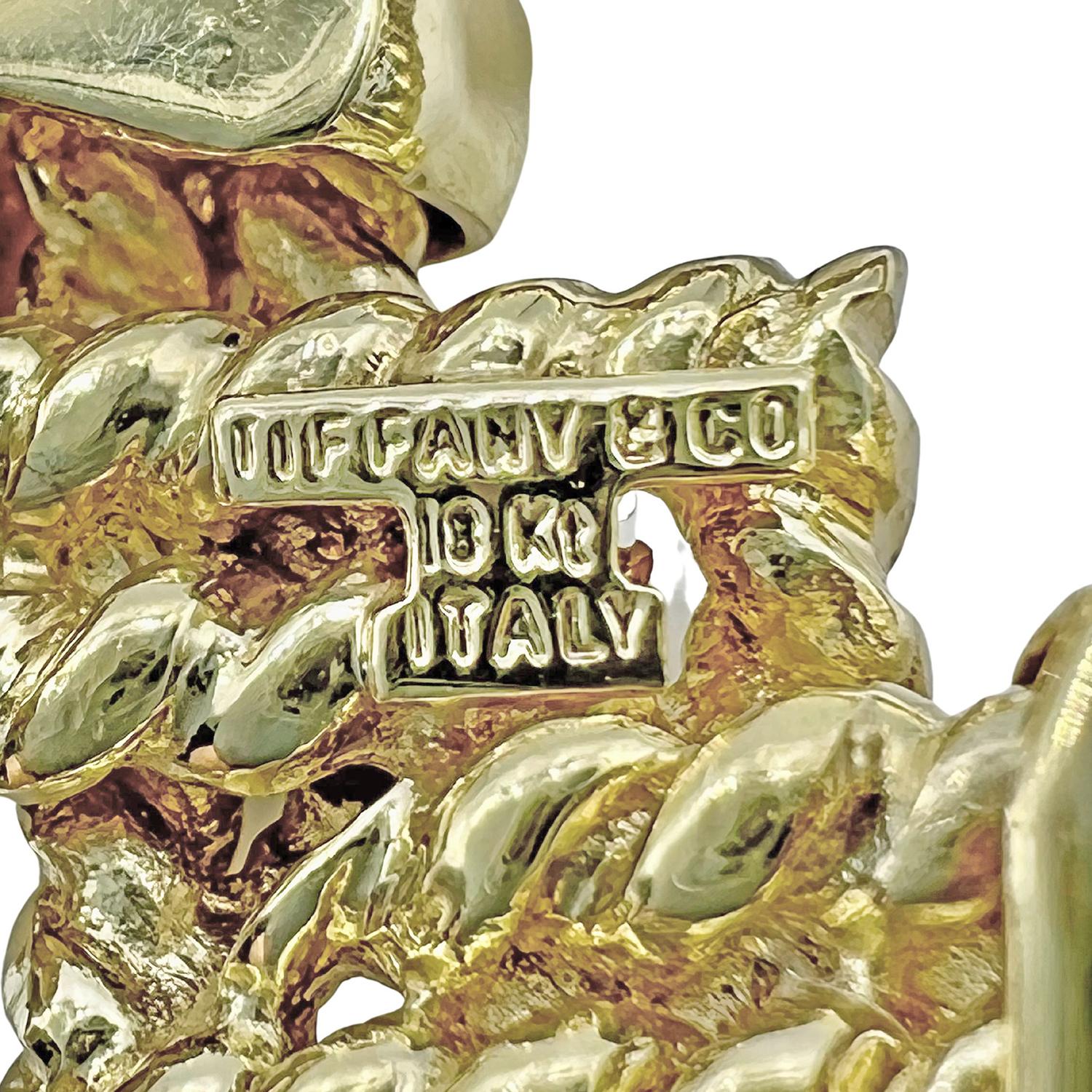 Bracelet large en X géométrique en or jaune 18k Tiffany 1970 Unisexe en vente