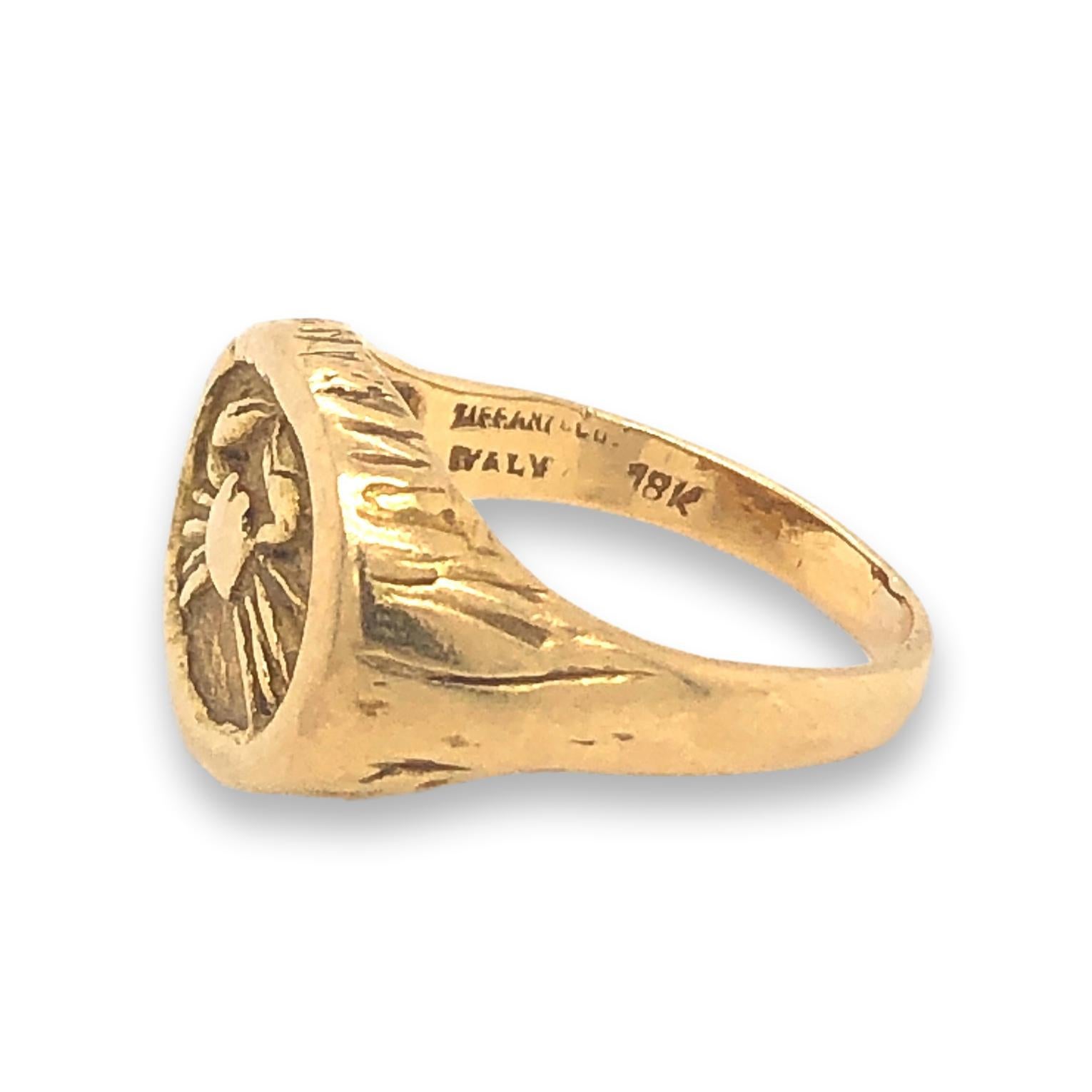 Modernist Tiffany & Co. 1970s Gold Zodiac Ring