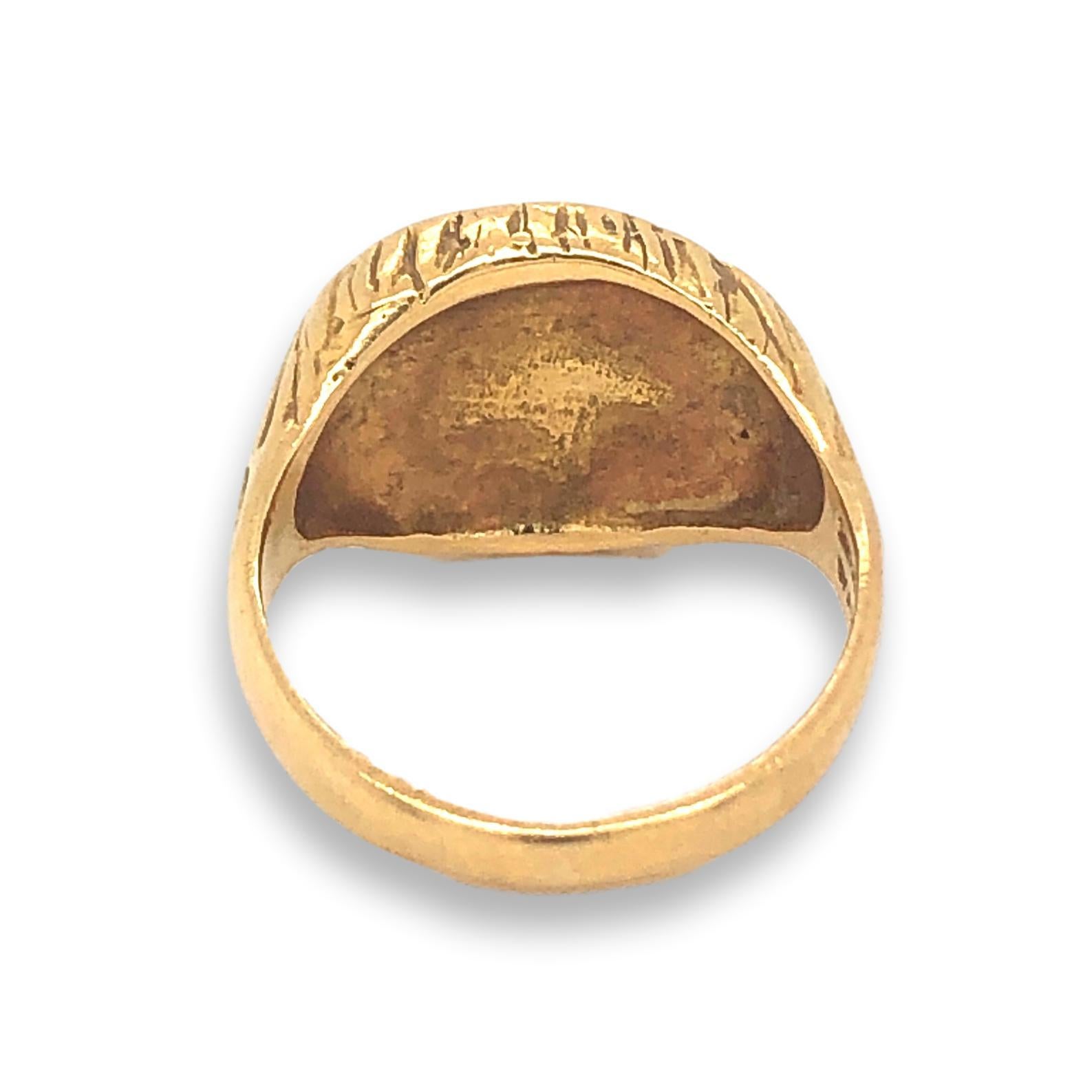 Women's or Men's Tiffany & Co. 1970s Gold Zodiac Ring
