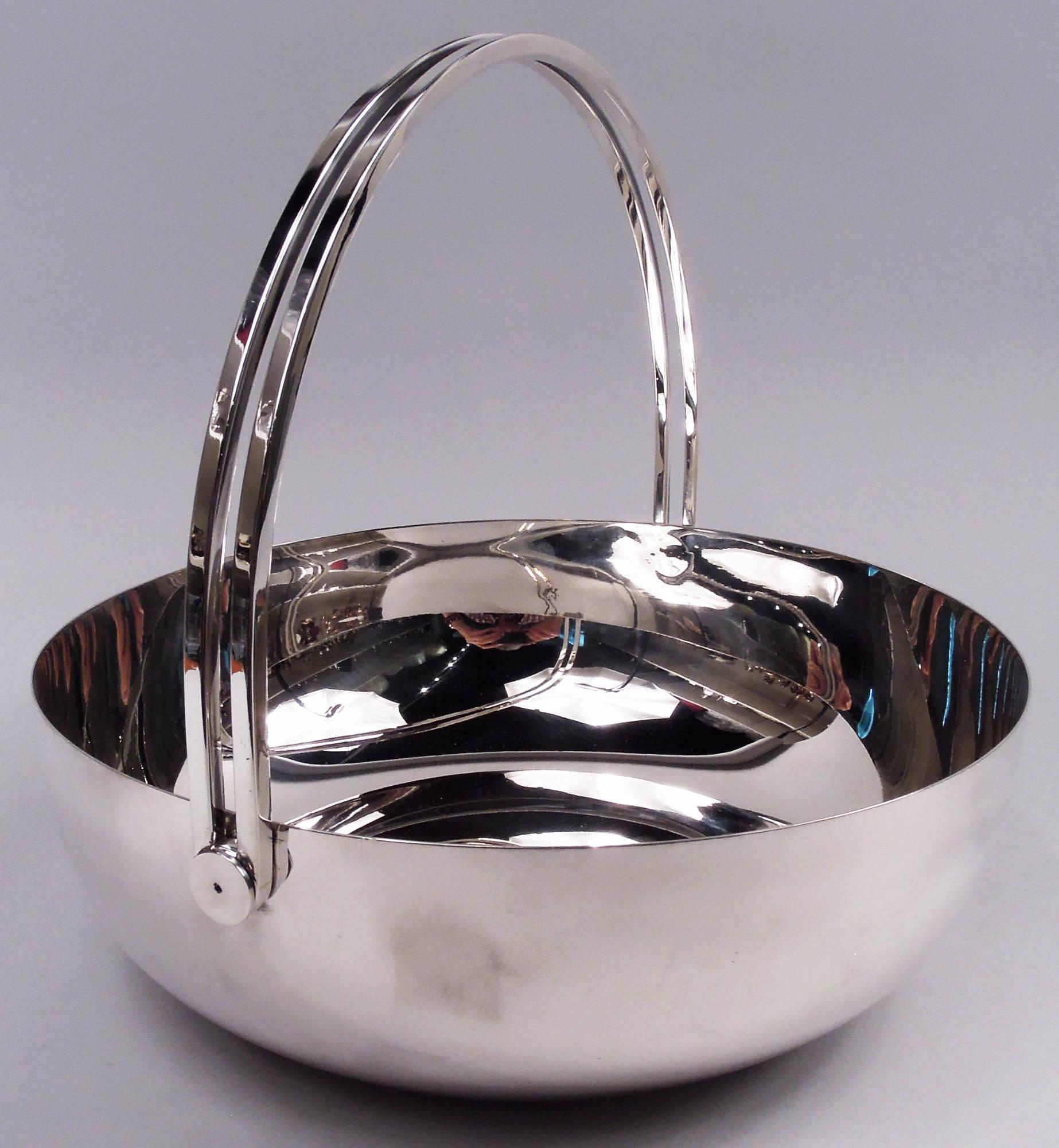 Modern Tiffany 1980s Big & Bold Sterling Silver Basket For Sale