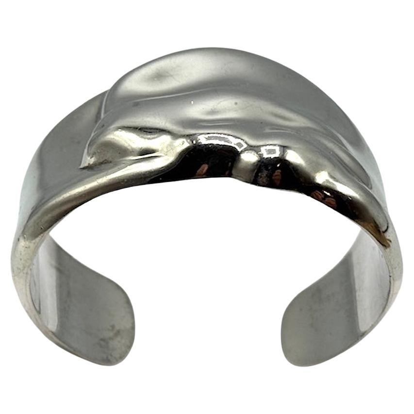 Tiffany 1982  Elsa Peretti Sterling Silver "Aquarius" Cuff For Sale