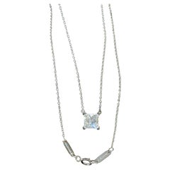 Tiffany 1‑Carat Square‑Cut Diamond Four‑Prong Necklace